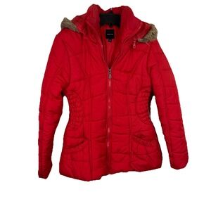 Rampage Hooded Puffer Coat  Woman L Quilted Hooded